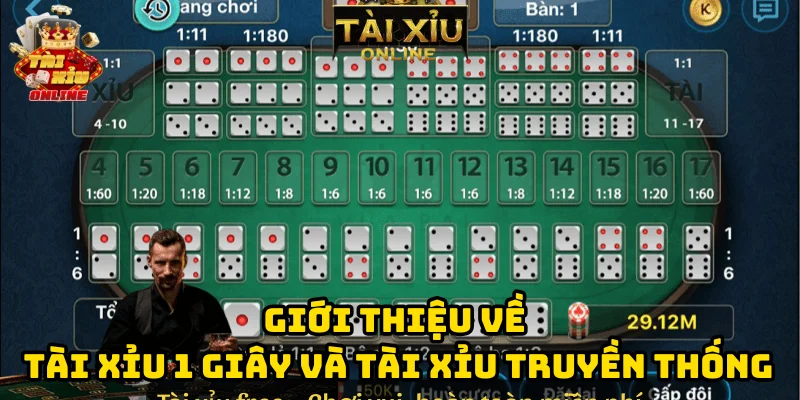 Giới thiệu về tài xỉu 1 giây và tài xỉu truyền thống
