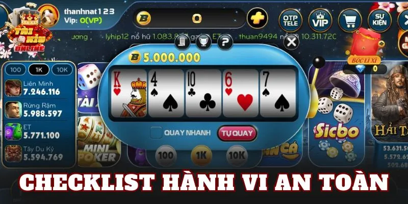 Checklist hành vi an toàn